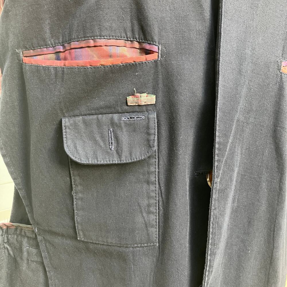 Kroon Sting‎ Wash Blazer Jacket Sport Coat 42R Black 2 Button Single Breasted - Picture 13 of 16